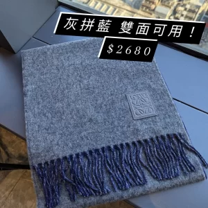 Scarf in wool and cashmere Grey/Blue - Loewe