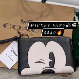 Coach Disney X Coach Corner Zip Wristlet With Wink Mickey Mouse