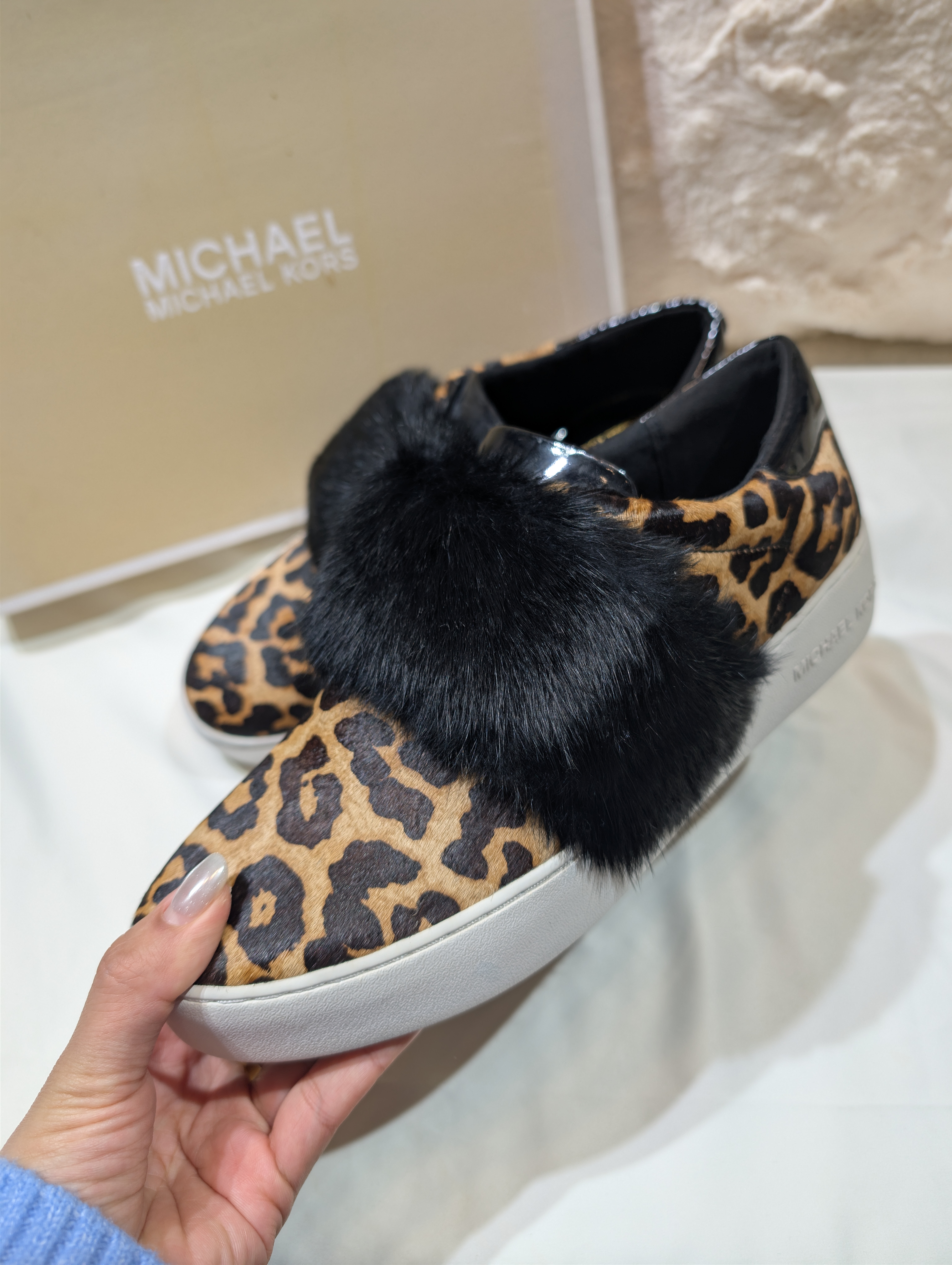 Michael Kors Maven Fur and Calf Hair Sneaker in US8