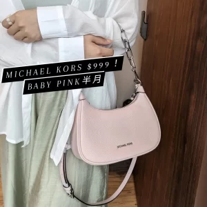Michael Kors Pink Half Moon Cross Body Bag