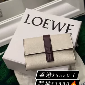 Loewe Small Leather Wallet in Beige