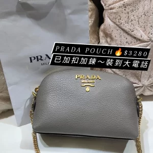 Prada Half Moon Pouch in Morty Grey