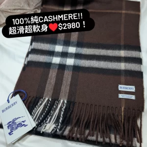 Burberry Check Cashmere Scarf in Charcoal